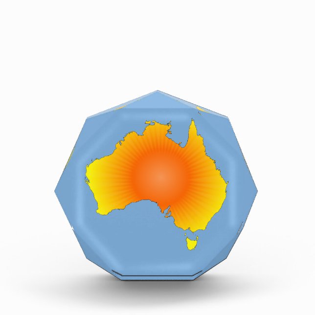 Sunny Australia Map Acrylic Award (Front)