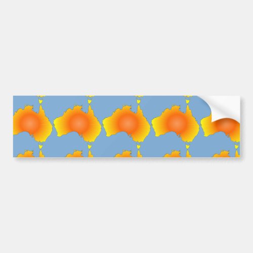 Sunny Australia Map Bumper Sticker