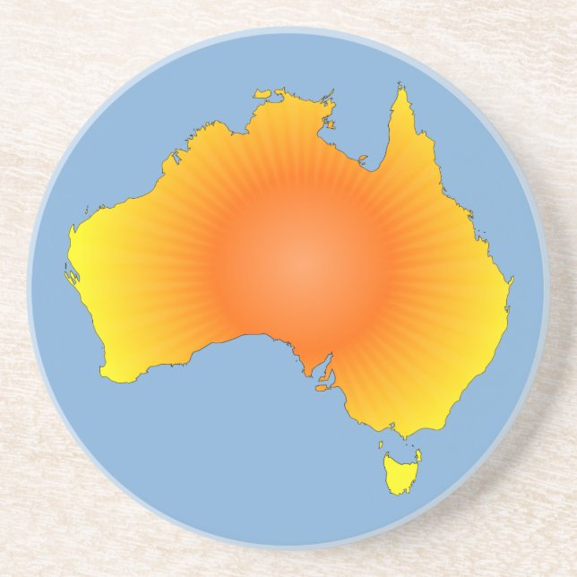 Sunny Australia Map Coaster (Front)