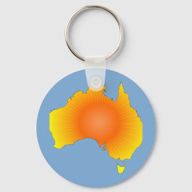 Sunny Australia Map Keychain (Front)
