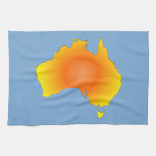 Sunny Australia Map Kitchen Towel