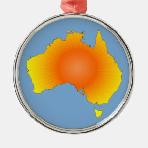 Sunny Australia Map Metal Ornament