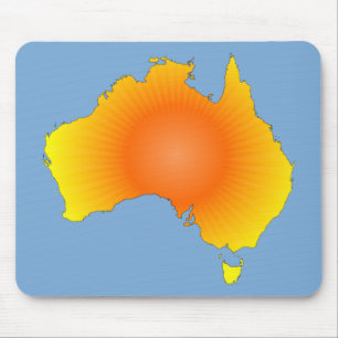 Sunny Australia Map Mouse Pad