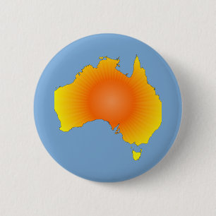 Sunny Australia Map Pinback Button