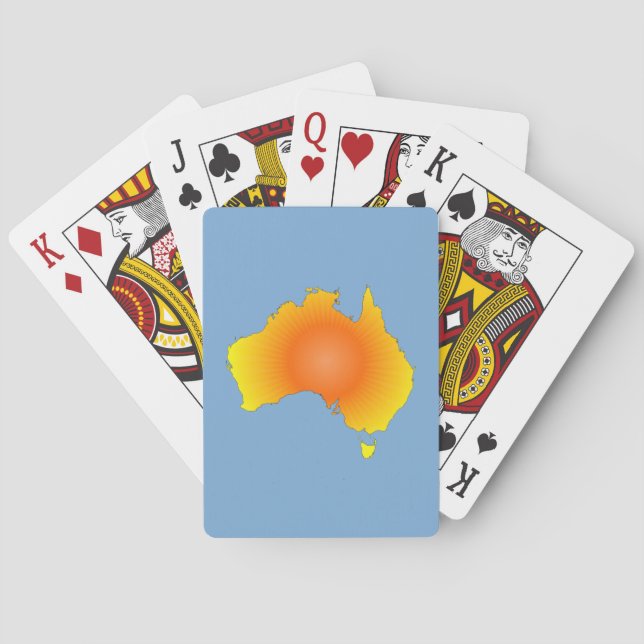 Sunny Australia Map Poker Cards (Back)