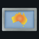 Sunny Australia Map Rectangular Belt Buckle<br><div class="desc">A sunny version for the Australian map. Image in yellow and orange. Blue background in selected images.</div>