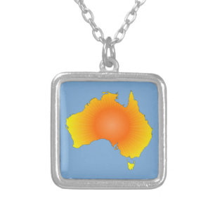 Sunny Australia Map Silver Plated Necklace