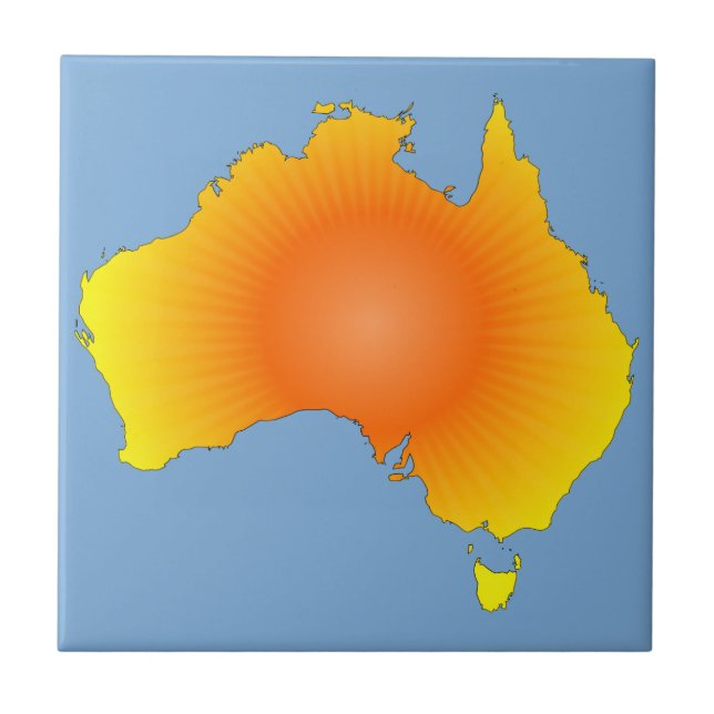 Sunny Australia Map Tile (Front)