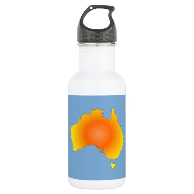 Sunny Australia Map Water Bottle (Front)