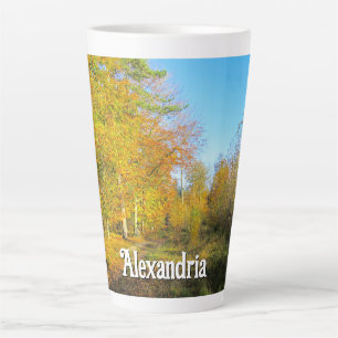 Sunny Autumn Forest - Large Personalized Latte Mug
