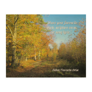 Sunny Autumn Walk - Personalized Wood Wall Art