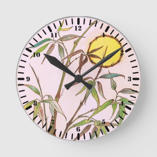 Sunny Bamboo Round Clock