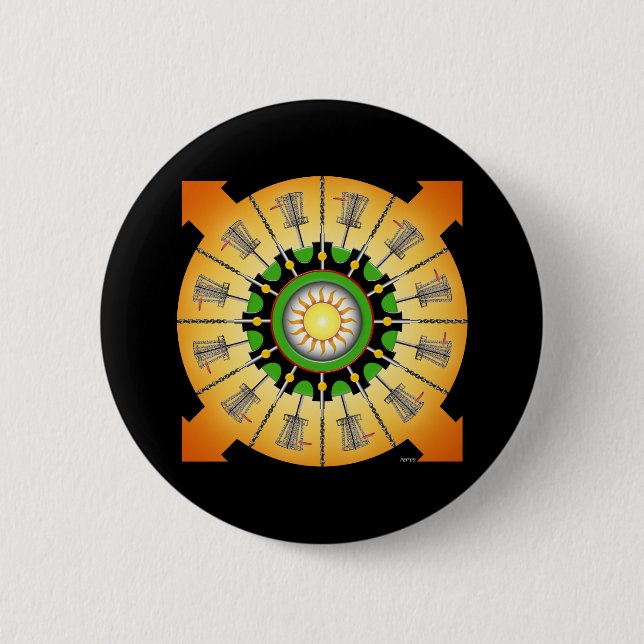 Sunny Baskets Pinback Button (Front)