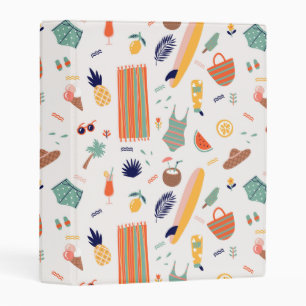 Sunny Beach Fun Pattern Mini Binder