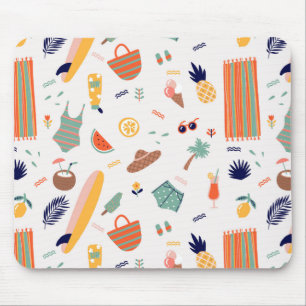 Sunny Beach Fun Pattern Mouse Pad