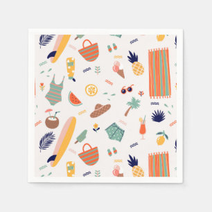 Sunny Beach Fun Pattern Napkins
