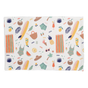 Sunny Beach Fun Pattern Pillow Case