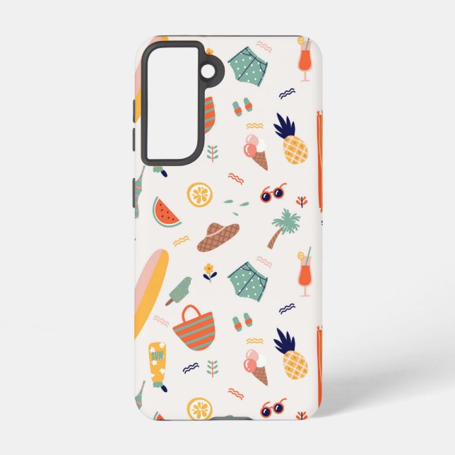 Sunny Beach Fun Pattern Samsung Galaxy Case (Back)