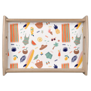 Sunny Beach Fun Pattern Serving Tray