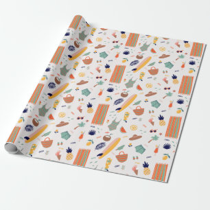 Sunny Beach Fun Pattern Wrapping Paper