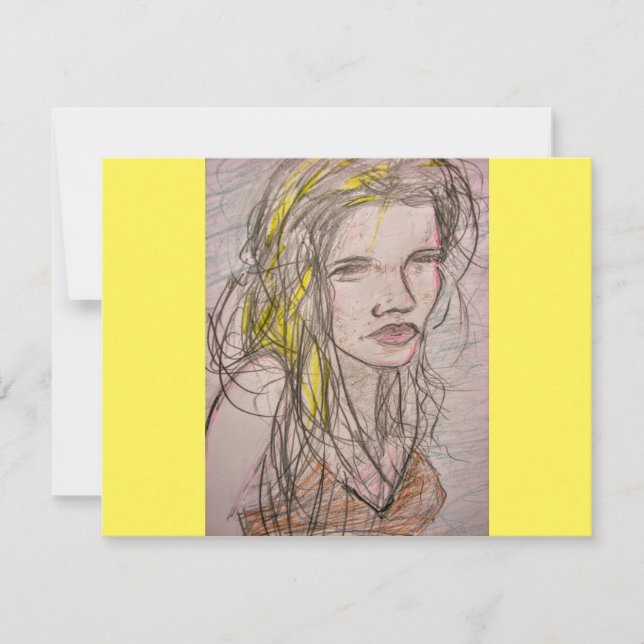 Sunny Beach Girl RSVP Card (Front)