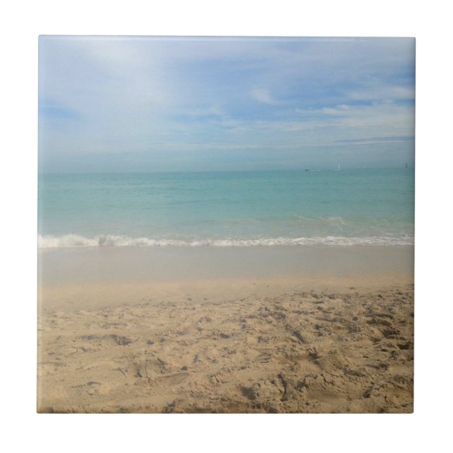 Sunny Beach Landscape- Cape Cod Ceramic Tile (Front)