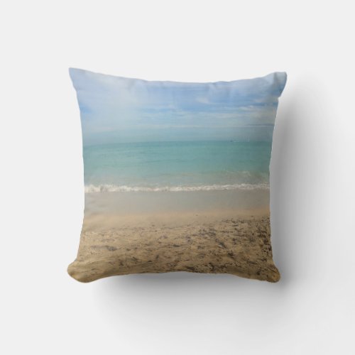 Sunny Beach Landscape_ Cape Cod Throw Pillow