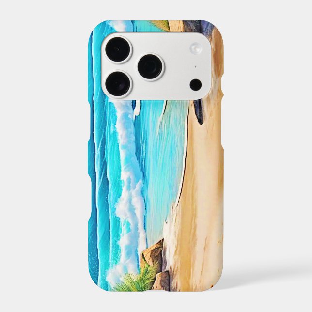 Sunny Beach Waves Design Iphone Case (Back)