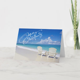 Sunny Beach With 2 Chairs Christmas Card