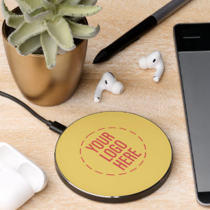 Sunny Beach Yellow Theme Brand Logo Wireless Charger