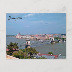 Sunny, beautiful panorama postcard from Budapest