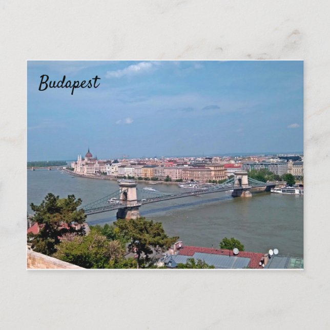 Sunny, beautiful panorama postcard from Budapest (Front)