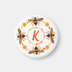 Sunny Bee Initial Magnet