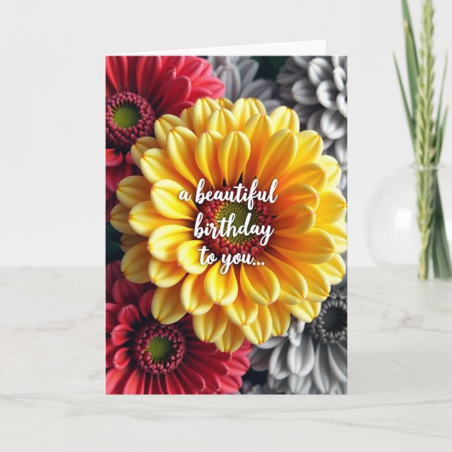 Sunny Birthday Floral Bloom Card (Front)