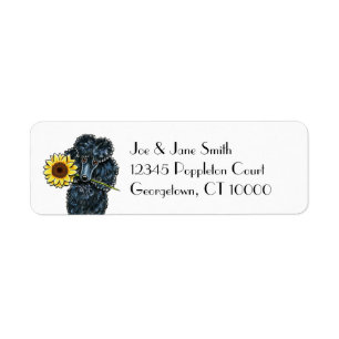 Sunny Black Miniature Poodle Label