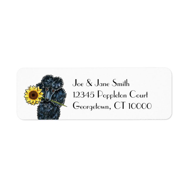 Sunny Black Miniature Poodle Label (Front)