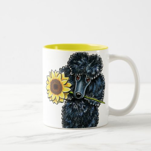 Sunny Black Miniature Poodle Two_Tone Coffee Mug