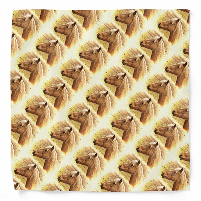 Sunny Blonde Brown Horse Animal Bandana (Front)