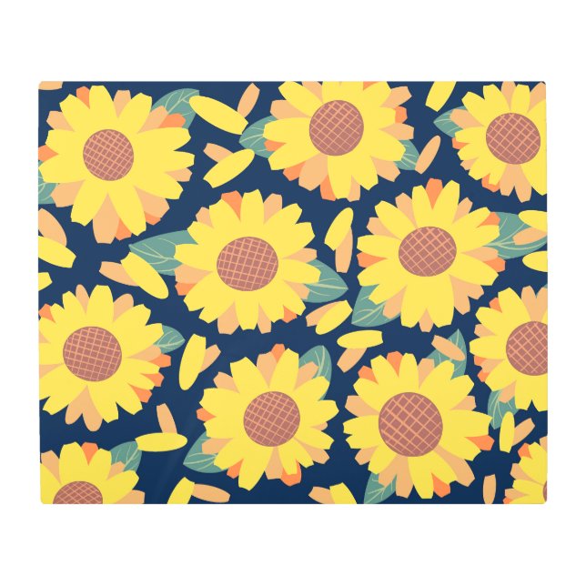 Sunny Bloom Doodles Metal Print (Front)