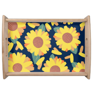 Sunny Bloom Doodles Serving Tray