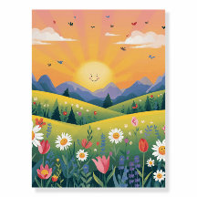 Sunny Blooming Garden Poster