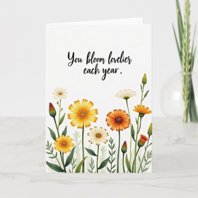 Sunny Blossom Birthday Card (Front)