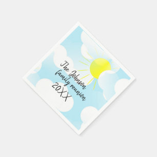 Sunny Blue Summer Sky with Clouds Family Reunion Napkins