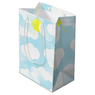 Sunny Blue Summer Sky with Clouds  Medium Gift Bag