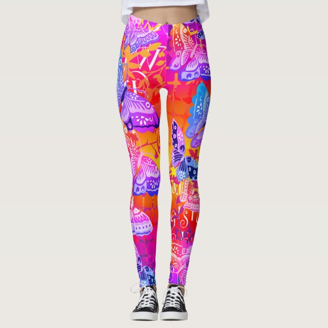 Sunny Boho Butterfly Leggings (Front)