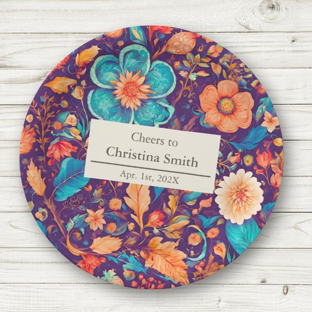 Sunny Botanical Festive Floral Retirement Party Paper Plates (Sunny Botanical Festive Floral Retirement Party Paper Plates)