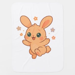 Sunny Bounce Bunny Custom Baby Animal Illustration Blanket