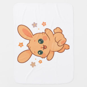 Sunny Bounce Bunny Custom Baby Animal Illustration Blanket