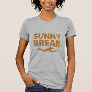sunny break vacation gold glitter shirt womens s