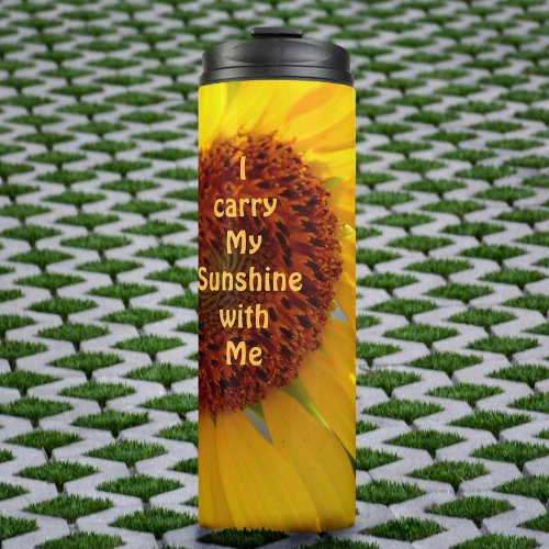 Sunny Bright Big Yellow Sunflower Thermal Tumbler